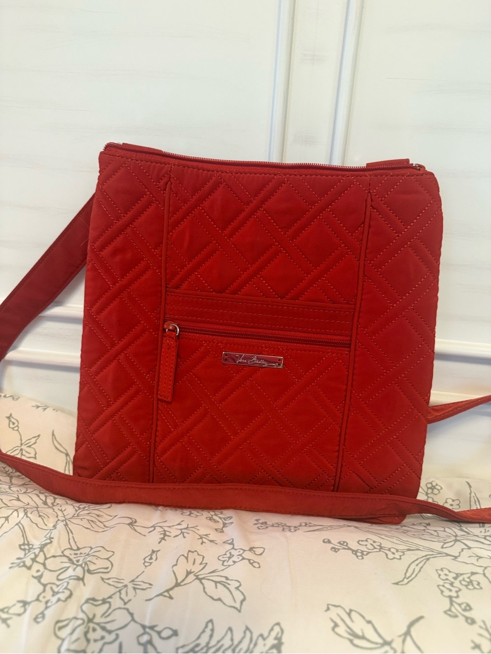 Vera Bradley Quilted Red Crossbody Shoulder Bag - Women's Fashion